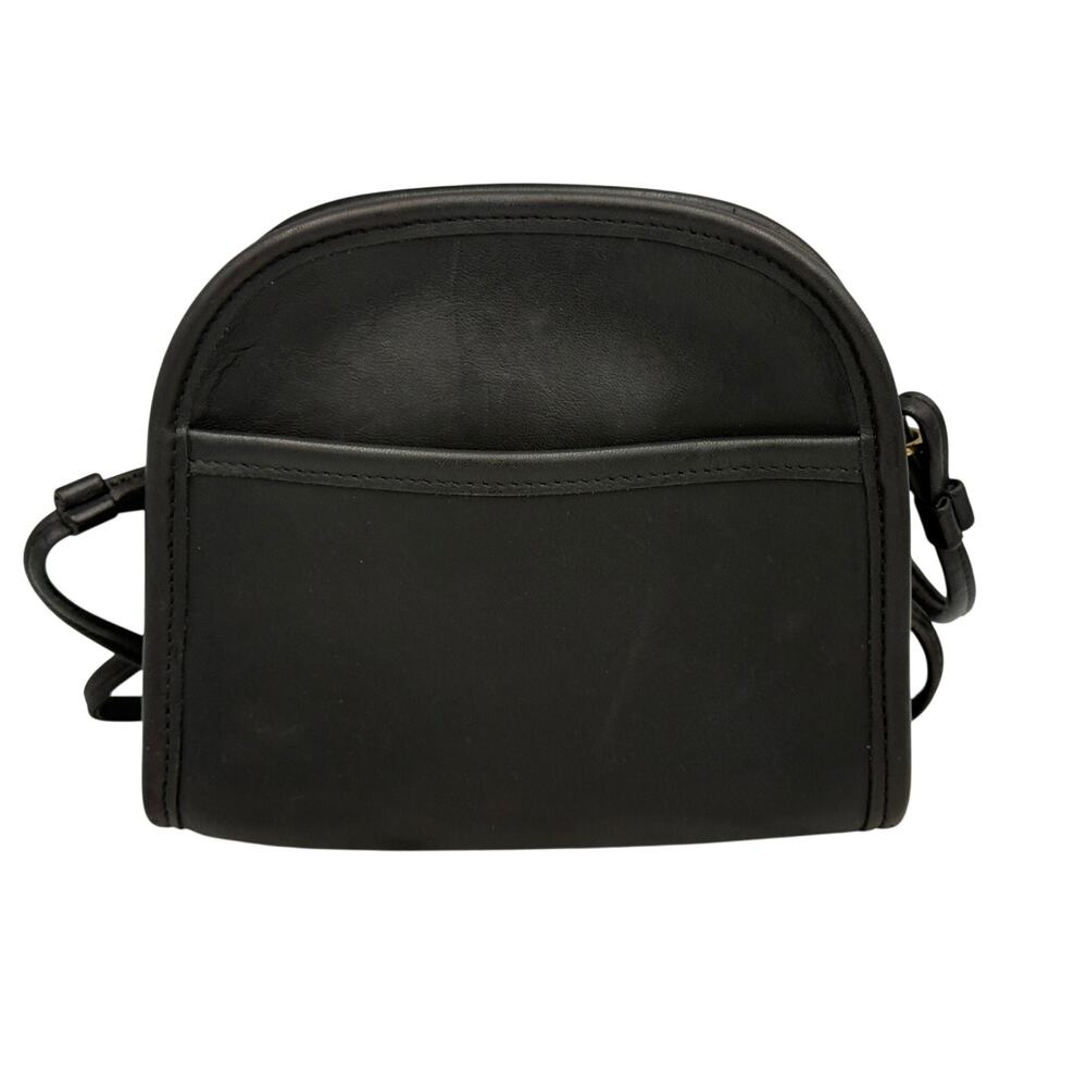 Vintage Coach Abbie 9017 Black Leather Mini Crossbody Bag USA 1998 Zip Top Purse